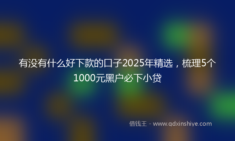 有没有什么好下款的口子2025年精选，梳理5个1000元黑户必下小贷