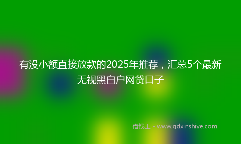 有没小额直接放款的2025年推荐，汇总5个最新无视黑白户网贷口子