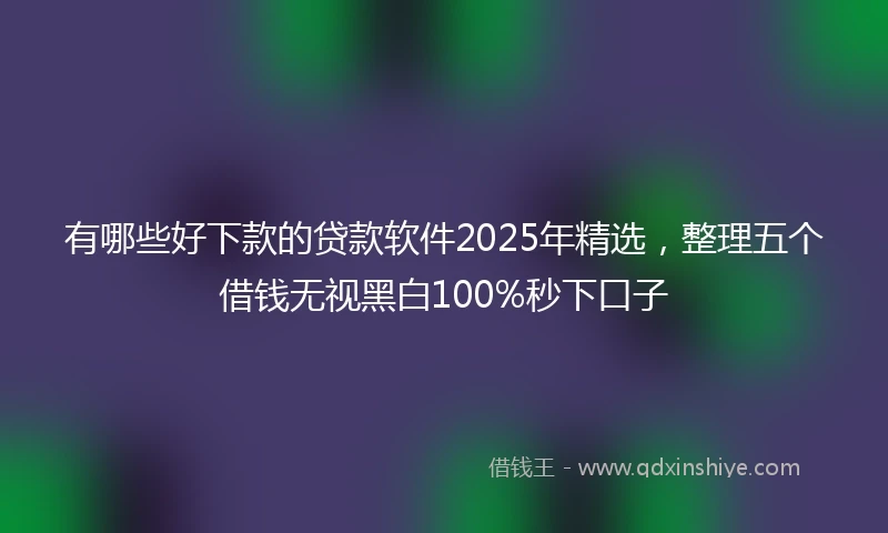 有哪些好下款的贷款软件2025年精选，整理五个借钱无视黑白100%秒下口子