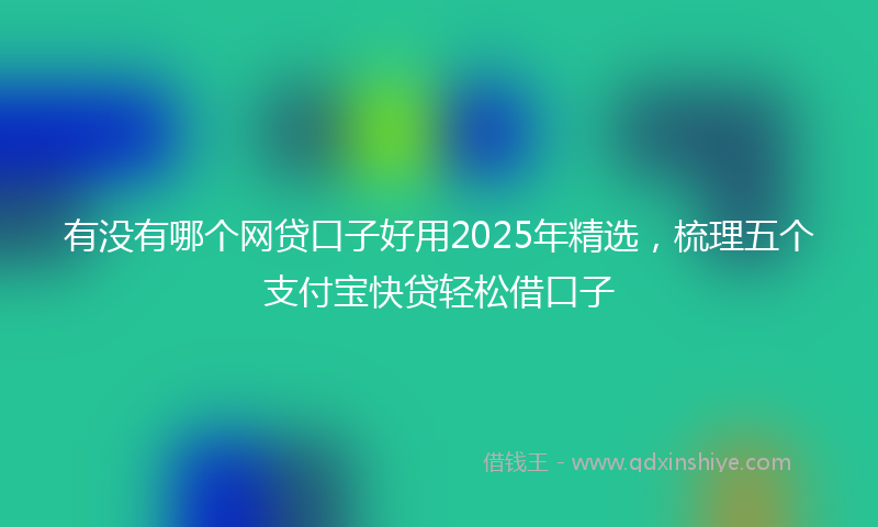 有没有哪个网贷口子好用2025年精选，梳理五个支付宝快贷轻松借口子