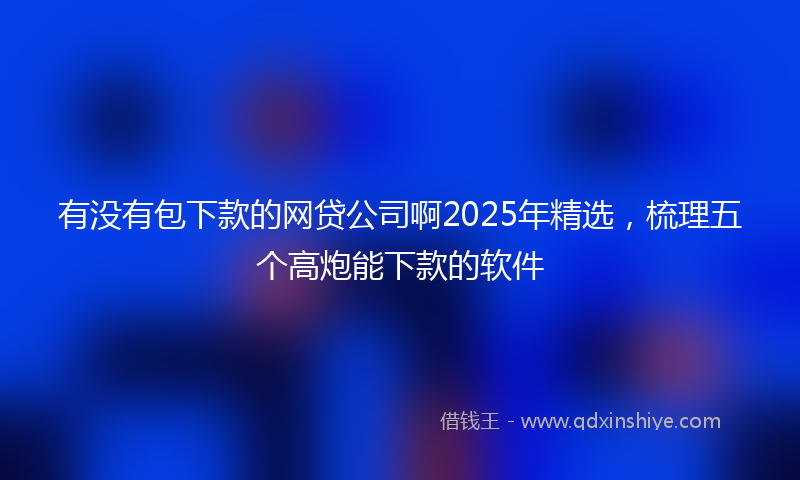 有没有包下款的网贷公司啊2025年精选，梳理五个高炮能下款的软件