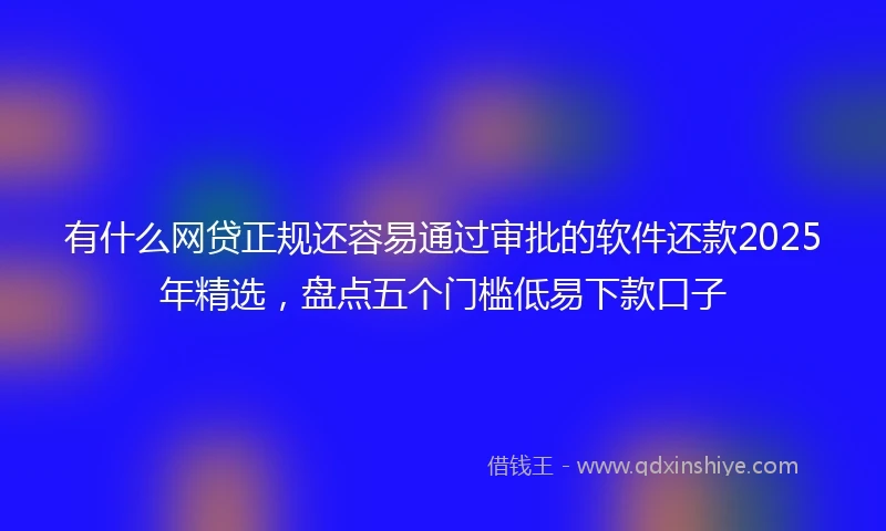 有什么网贷正规还容易通过审批的软件还款2025年精选，盘点五个门槛低易下款口子