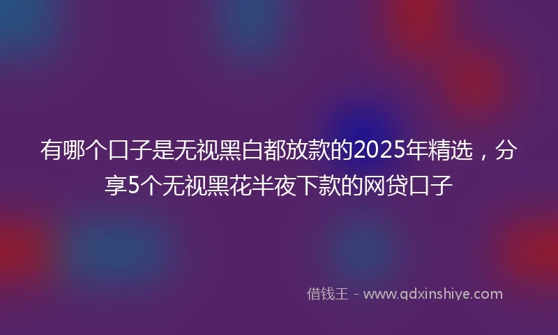 有哪个口子是无视黑白都放款的2025年精选，分享5个无视黑花半夜下款的网贷口子