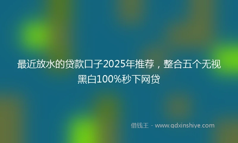 最近放水的贷款口子2025年推荐，整合五个无视黑白100%秒下网贷