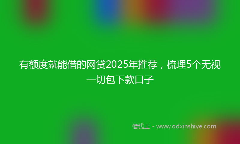 有额度就能借的网贷2025年推荐，梳理5个无视一切包下款口子
