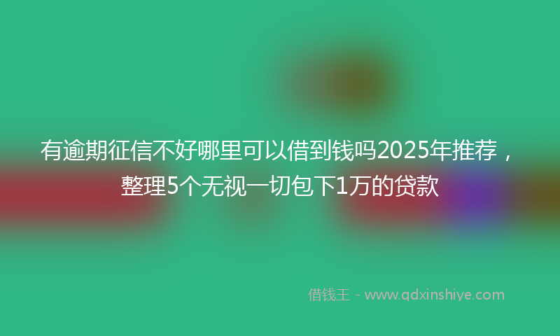 有逾期征信不好哪里可以借到钱吗2025年推荐，整理5个无视一切包下1万的贷款