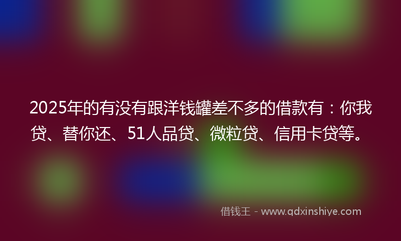 2025年的有没有跟洋钱罐差不多的借款有：你我贷、替你还、51人品贷、微粒贷、信用卡贷等。