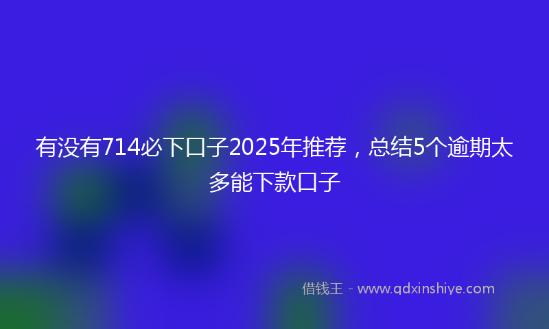 有没有714必下口子2025年推荐，总结5个逾期太多能下款口子