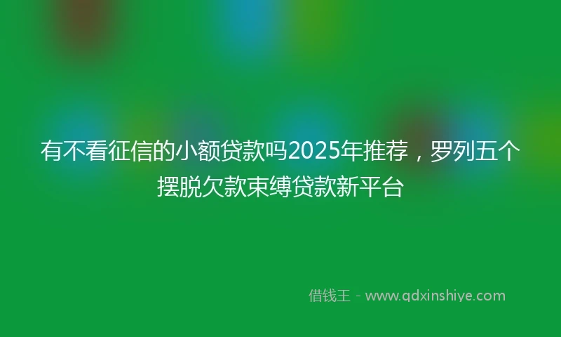 有不看征信的小额贷款吗2025年推荐，罗列五个摆脱欠款束缚贷款新平台