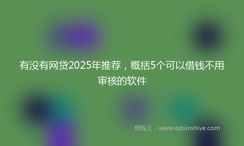 有没有网贷2025年推荐，概括5个可以借钱不用审核的软件