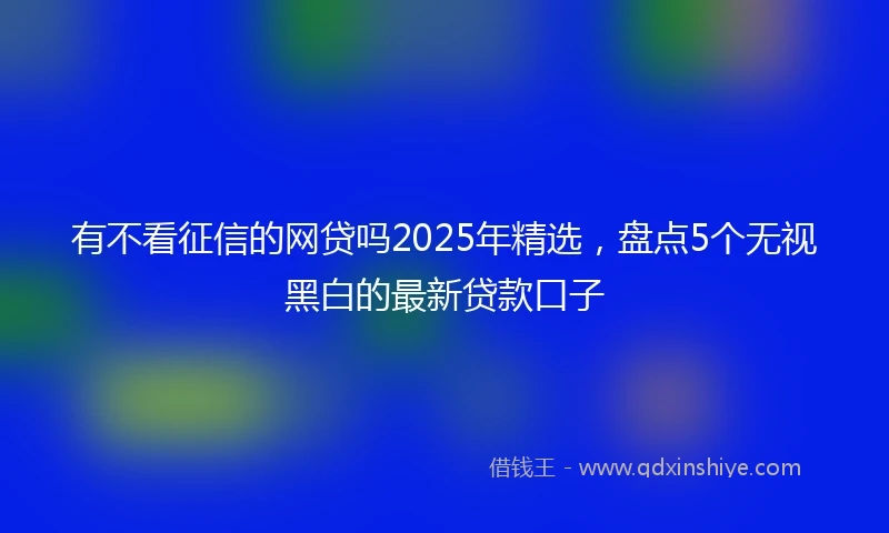 有不看征信的网贷吗2025年精选，盘点5个无视黑白的最新贷款口子