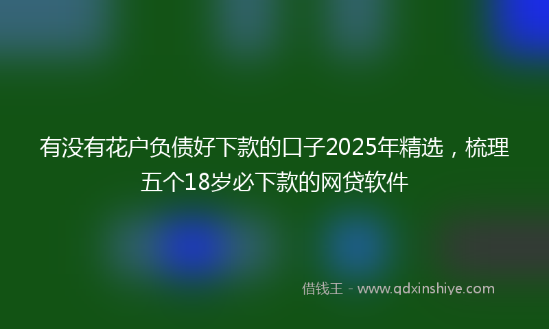 有没有花户负债好下款的口子2025年精选，梳理五个18岁必下款的网贷软件
