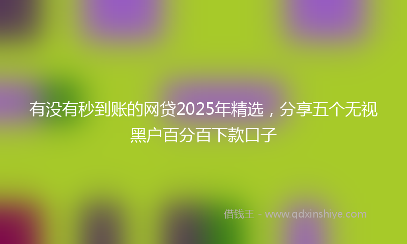 有没有秒到账的网贷2025年精选，分享五个无视黑户百分百下款口子