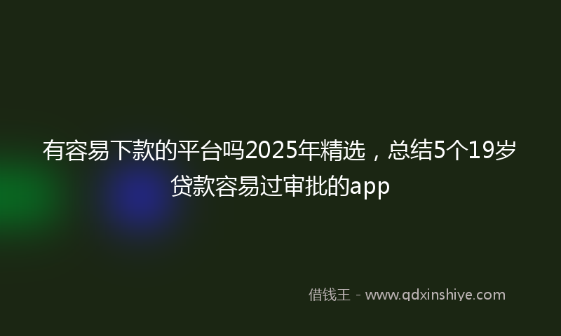 有容易下款的平台吗2025年精选，总结5个19岁贷款容易过审批的app