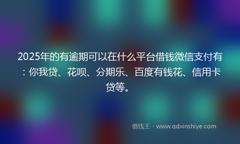 2025年的有逾期可以在什么平台借钱微信支付有：你我贷、花呗、分期乐、百度有钱花、信用卡贷等。