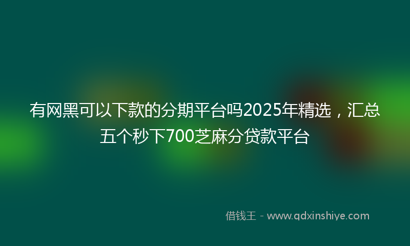有网黑可以下款的分期平台吗2025年精选，汇总五个秒下700芝麻分贷款平台