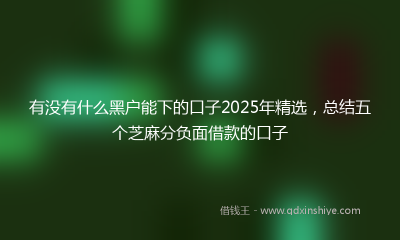 有没有什么黑户能下的口子2025年精选，总结五个芝麻分负面借款的口子