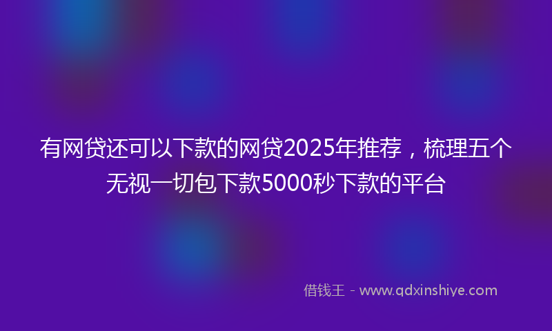 有网贷还可以下款的网贷2025年推荐，梳理五个无视一切包下款5000秒下款的平台