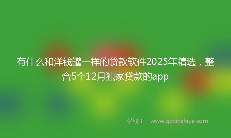 有什么和洋钱罐一样的贷款软件2025年精选，整合5个12月独家贷款的app