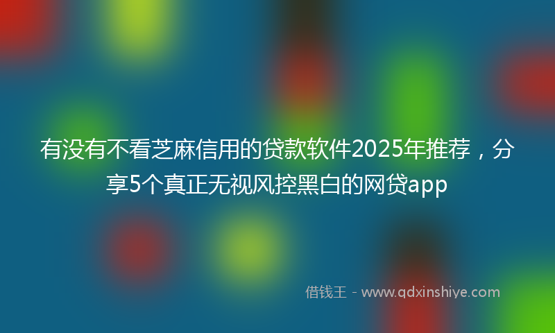 有没有不看芝麻信用的贷款软件2025年推荐，分享5个真正无视风控黑白的网贷app