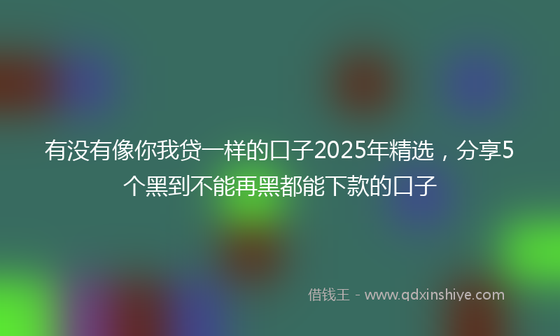 有没有像你我贷一样的口子2025年精选，分享5个黑到不能再黑都能下款的口子