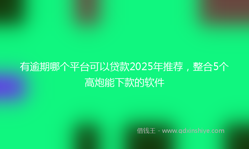 有逾期哪个平台可以贷款2025年推荐，整合5个高炮能下款的软件