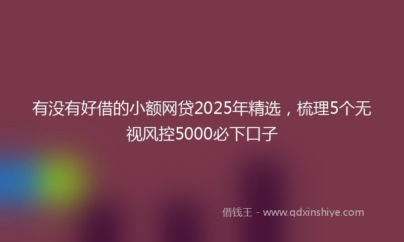 有没有好借的小额网贷2025年精选，梳理5个无视风控5000必下口子