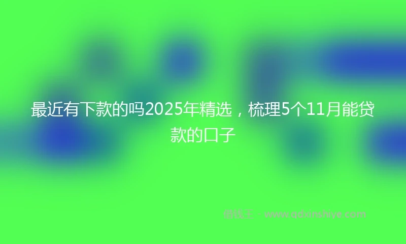 最近有下款的吗2025年精选，梳理5个11月能贷款的口子