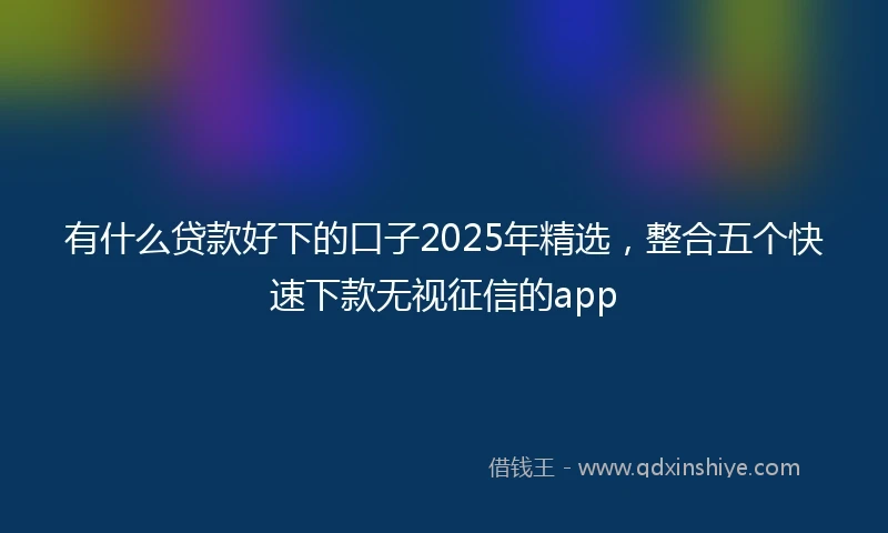 有什么贷款好下的口子2025年精选，整合五个快速下款无视征信的app
