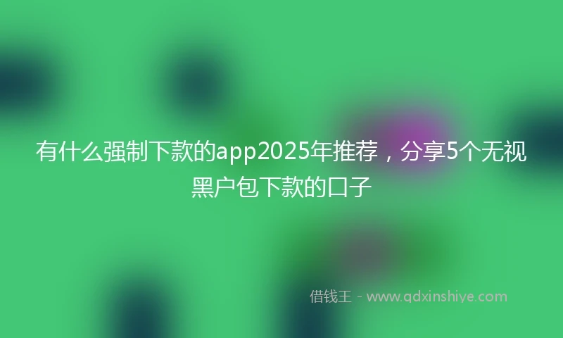 有什么强制下款的app2025年推荐，分享5个无视黑户包下款的口子