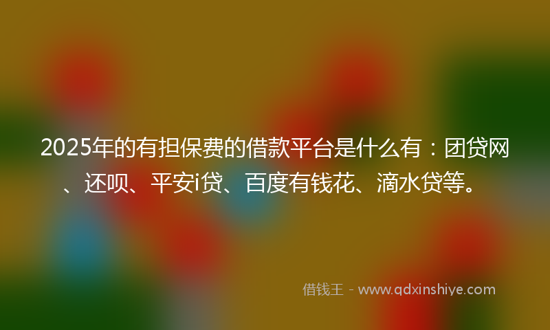 2025年的有担保费的借款平台是什么有：团贷网、还呗、平安i贷、百度有钱花、滴水贷等。