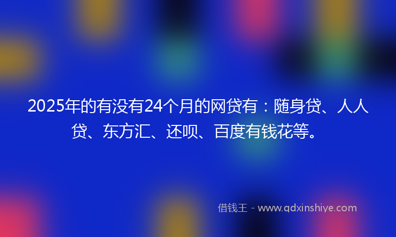 2025年的有没有24个月的网贷有：随身贷、人人贷、东方汇、还呗、百度有钱花等。
