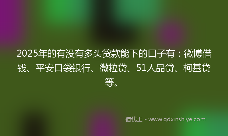 2025年的有没有多头贷款能下的口子有：微博借钱、平安口袋银行、微粒贷、51人品贷、柯基贷等。