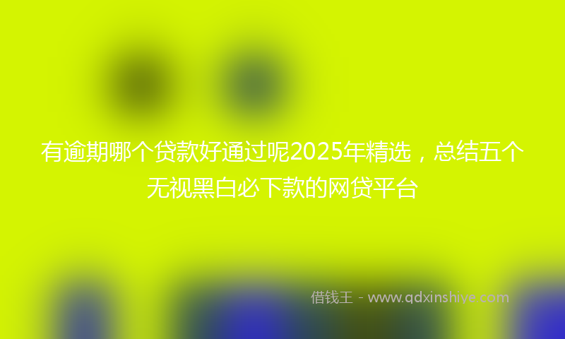 有逾期哪个贷款好通过呢2025年精选，总结五个无视黑白必下款的网贷平台