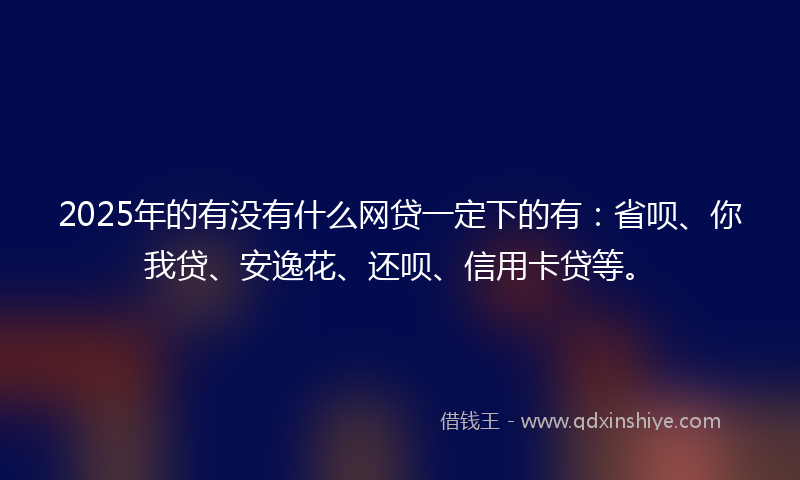 2025年的有没有什么网贷一定下的有：省呗、你我贷、安逸花、还呗、信用卡贷等。
