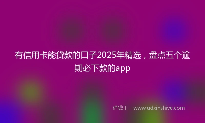 有信用卡能贷款的口子2025年精选，盘点五个逾期必下款的app