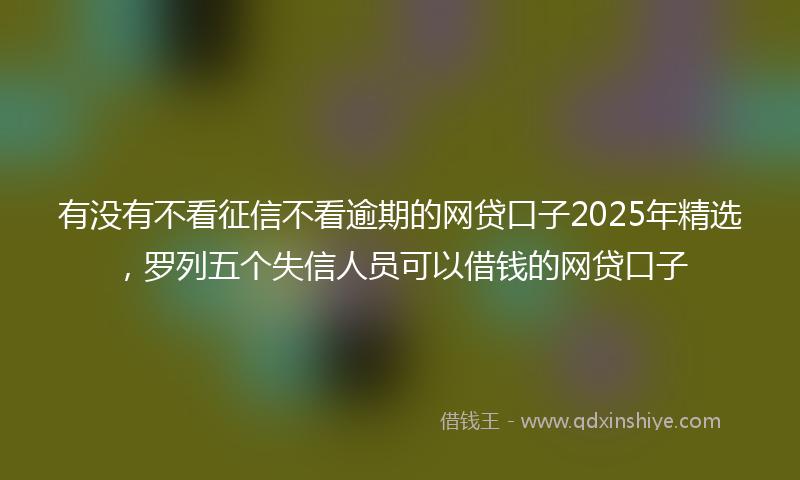 有没有不看征信不看逾期的网贷口子2025年精选，罗列五个失信人员可以借钱的网贷口子