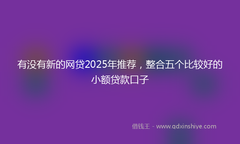 有没有新的网贷2025年推荐，整合五个比较好的小额贷款口子