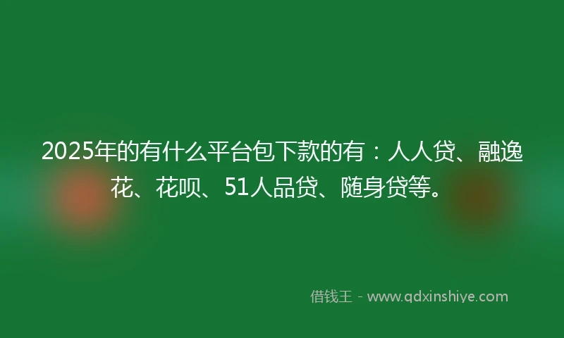2025年的有什么平台包下款的有：人人贷、融逸花、花呗、51人品贷、随身贷等。