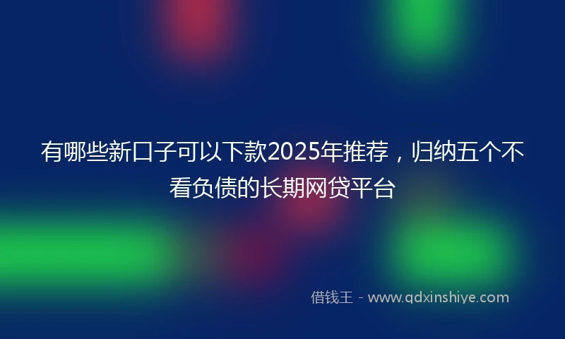 有哪些新口子可以下款2025年推荐，归纳五个不看负债的长期网贷平台