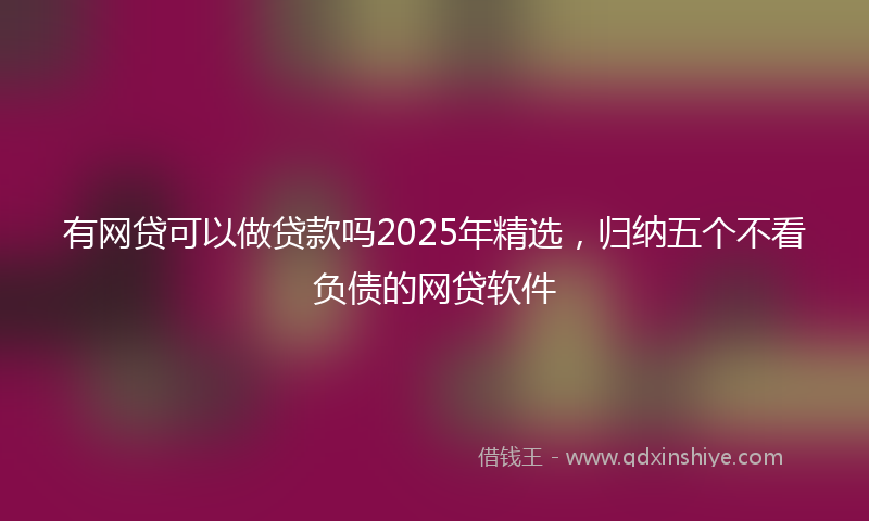 有网贷可以做贷款吗2025年精选，归纳五个不看负债的网贷软件