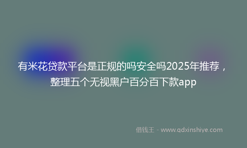 有米花贷款平台是正规的吗安全吗2025年推荐，整理五个无视黑户百分百下款app