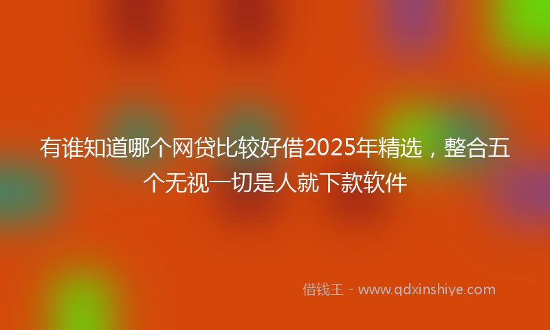 有谁知道哪个网贷比较好借2025年精选，整合五个无视一切是人就下款软件