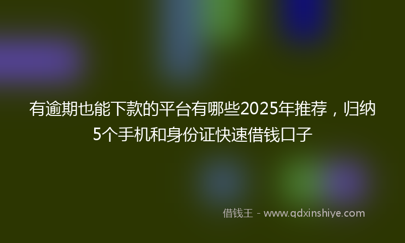 有逾期也能下款的平台有哪些2025年推荐，归纳5个手机和身份证快速借钱口子