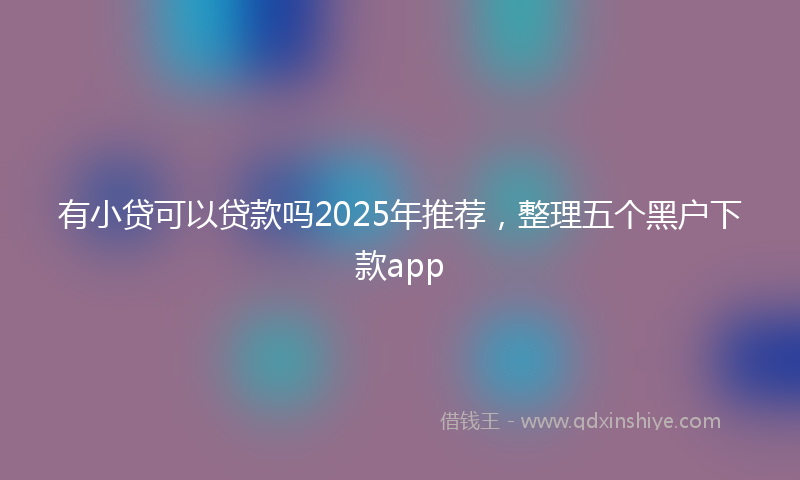 有小贷可以贷款吗2025年推荐，整理五个黑户下款app