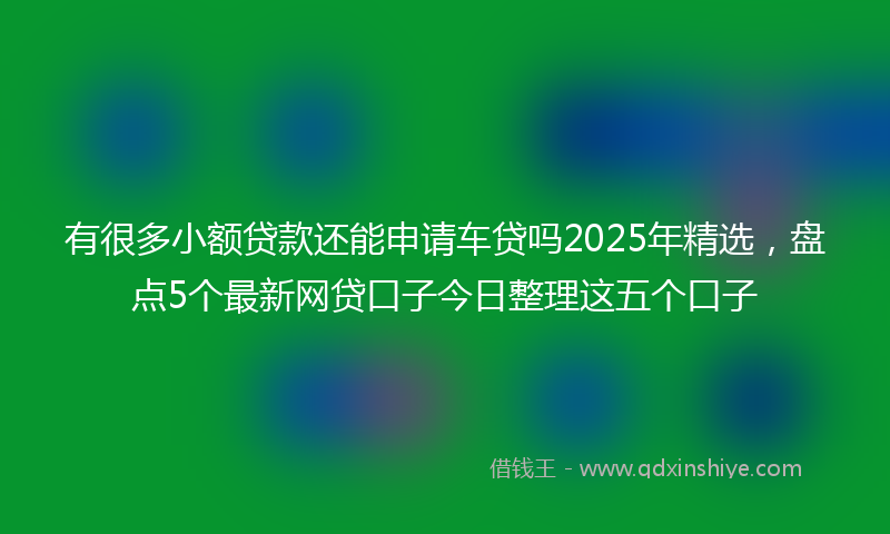 有很多小额贷款还能申请车贷吗2025年精选，盘点5个最新网贷口子今日整理这五个口子