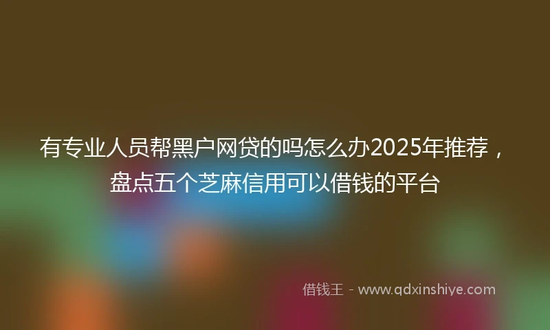 有专业人员帮黑户网贷的吗怎么办2025年推荐，盘点五个芝麻信用可以借钱的平台