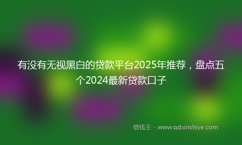 有没有无视黑白的贷款平台2025年推荐，盘点五个2024最新贷款口子