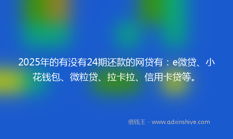 2025年的有没有24期还款的网贷有：e微贷、小花钱包、微粒贷、拉卡拉、信用卡贷等。