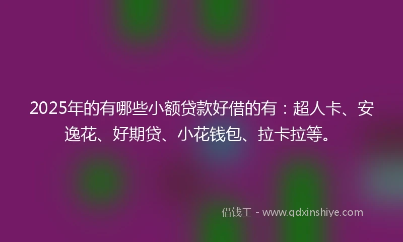 2025年的有哪些小额贷款好借的有：超人卡、安逸花、好期贷、小花钱包、拉卡拉等。